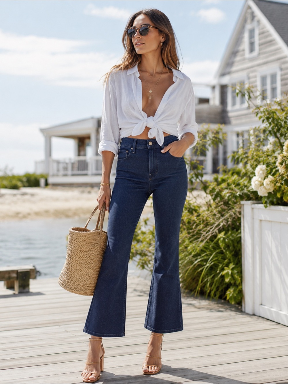 Veronica Beard Dark Blue Ankle Jeans‎